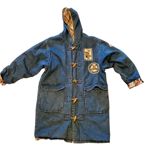 Disney Vintage Long Denim Coat with Toggle Buttons - Picture 1 of 14